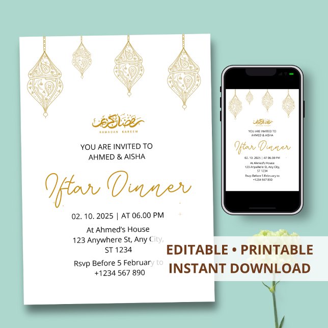 Invitación a la cena de Iftar ramadan con lentina (Subido por el creador)
