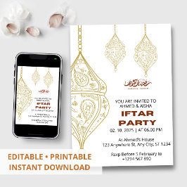 Invitación a la cena de Iftar ramadan con lentina