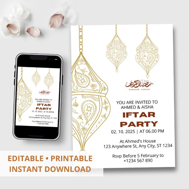 Invitación a la cena de Iftar ramadan con lentina (Subido por el creador)