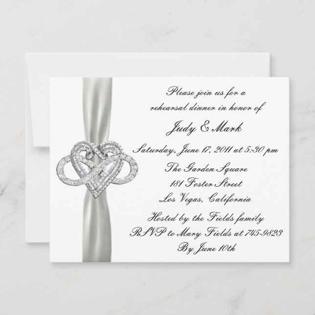 Invitación a la cena de Infinity Heart Rehearsal (Anverso)