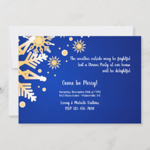 Invitación a la cena de invierno para los copos de