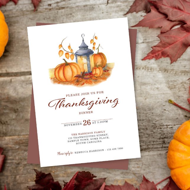 Invitación a la cena de la calabaza de Acción de G (Subido por el creador)