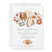 Invitación a la cena de la fiesta de gracias