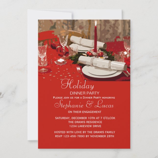 Invitación a la cena de la fiesta de Navidad (Anverso)