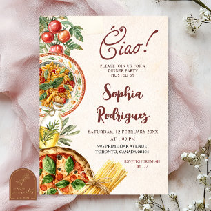 Invitación a la cena de la fiesta italiana Ciao
