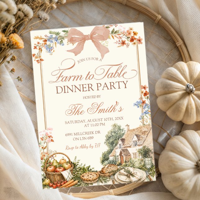 Invitación a la cena de la granja floral de la gra (Subido por el creador)
