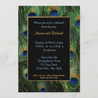 Invitación a la cena de la pluma de pavo real
