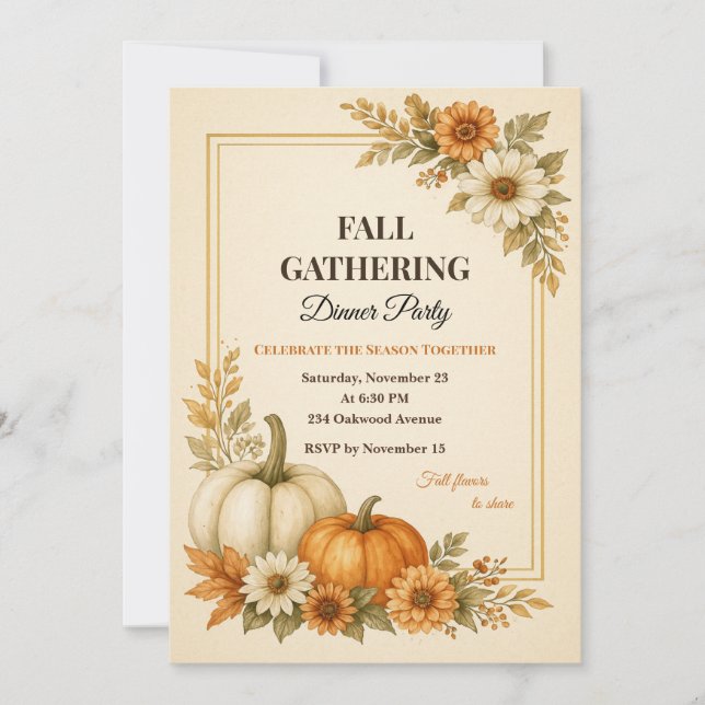Invitación a la cena de la reunión de otoño (Anverso)