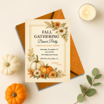 Invitación a la cena de la reunión de otoño