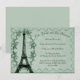 Invitación a la cena de la Torre Eiffel Verde