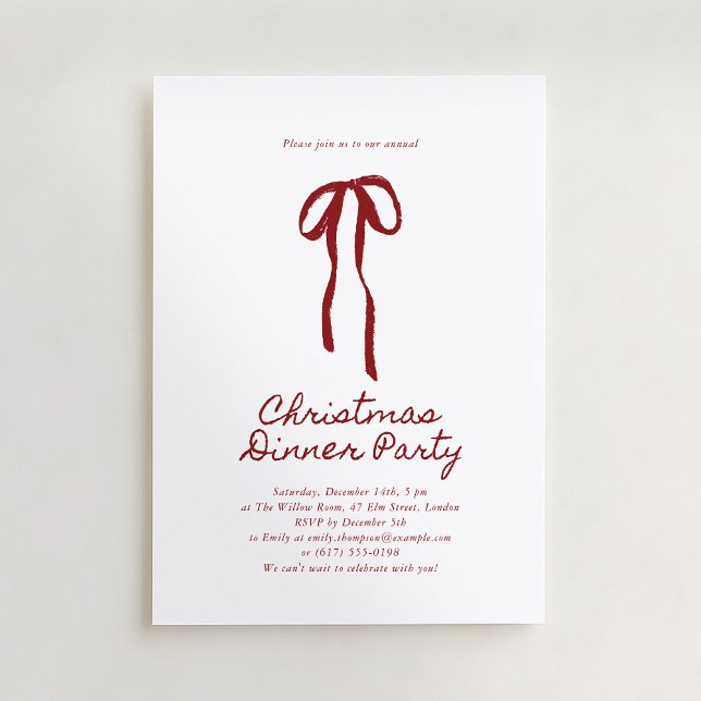 Invitación a la cena de las fiestas Red Big Bow (Subido por el creador)