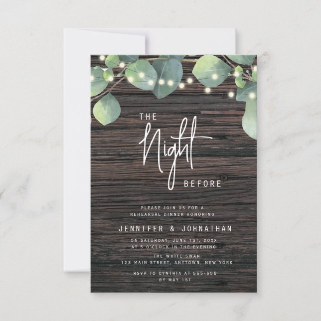 Invitación a la cena de las luces de verde de made (Anverso)
