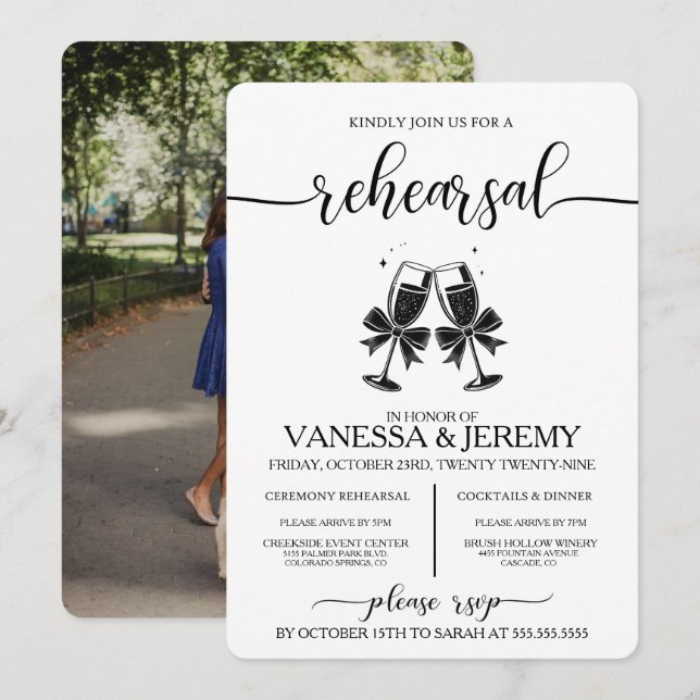 Invitación a la cena de los ensayos de bebidas y a (Anverso / Reverso)