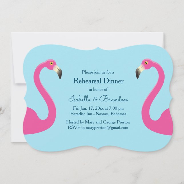 Invitación a la cena de los ensayos de Blue Flamin (Anverso)