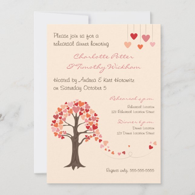 Invitación a la cena de los ensayos de corazones d (Anverso)