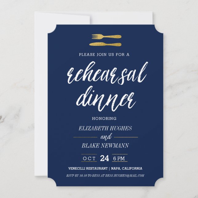 Invitación a la cena de los ensayos de fork y cuch (Anverso)