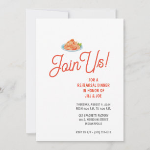 Invitación a la cena de los ensayos de Spaghetti