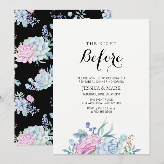 Invitación a la cena de los ensayos de suculentos  (Anverso / Reverso)