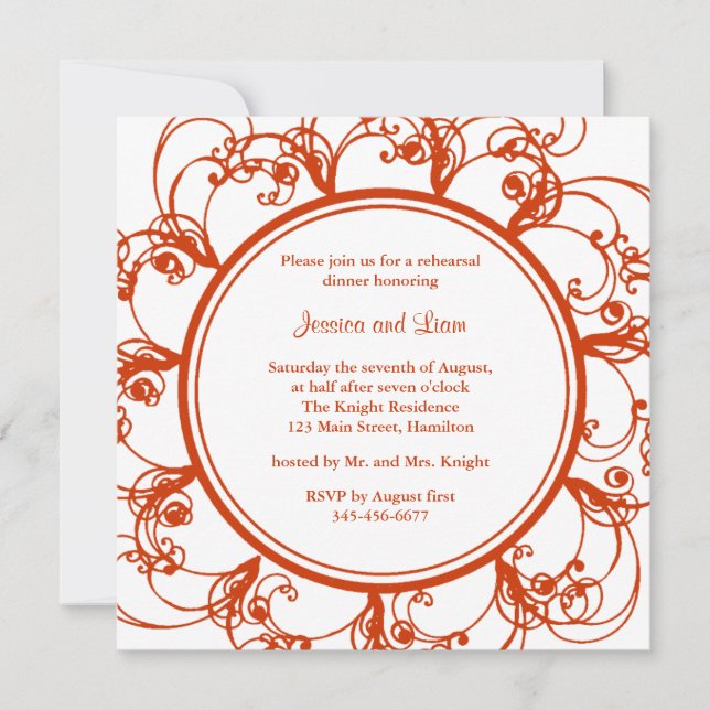 Invitación a la cena de los ensayos florales de mo (Anverso)