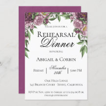 Invitación a la cena de Mauve Floral