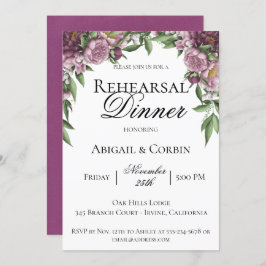 Invitación a la cena de Mauve Floral