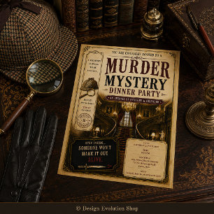 Invitación a la cena de misterio de asesinato vint