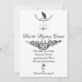 Invitación a la cena de misterio del asesinato