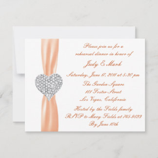 Invitación a la cena de Naranja del corazón del di