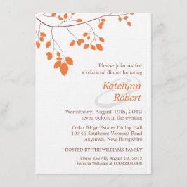 Invitación a la cena de naranja Romance
