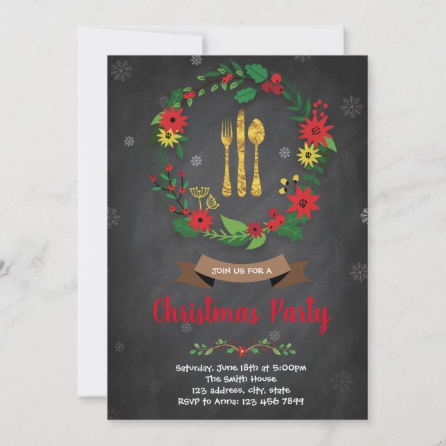 invitación a la cena de Navidad (Anverso)