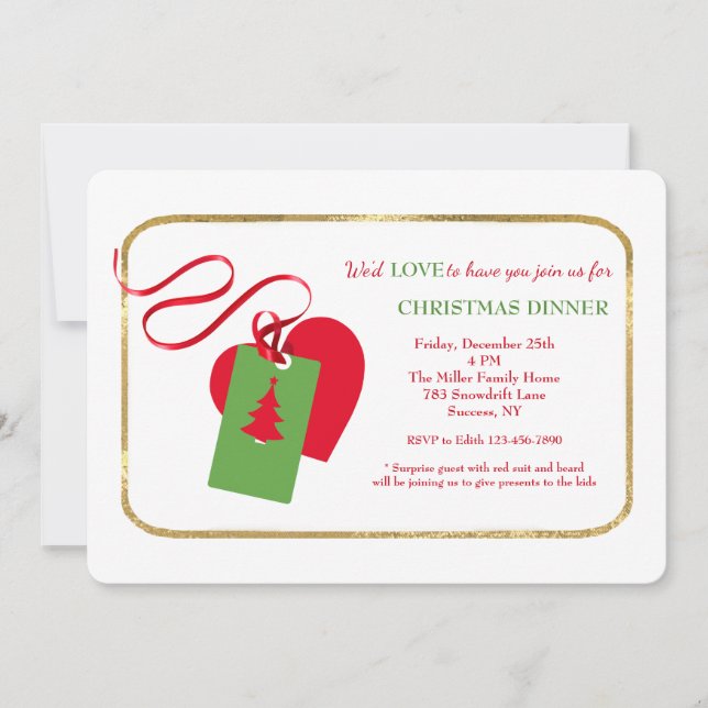 Invitación a la Cena de Navidad (Anverso)