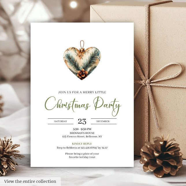 Invitación a la cena de Navidad botánica terrenal  (Cozy Boho Earthy Botanical Christmas Dinner Invitation)