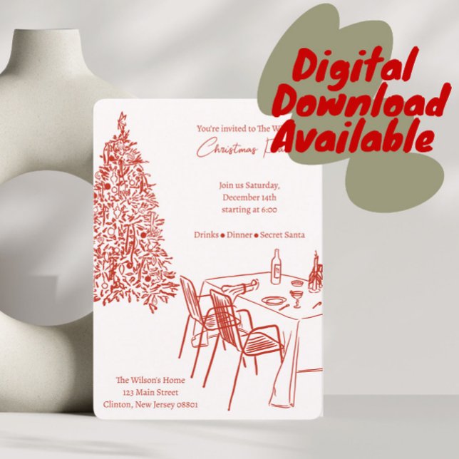 Invitación a la Cena de Navidad de la Fiesta Roja (Subido por el creador)