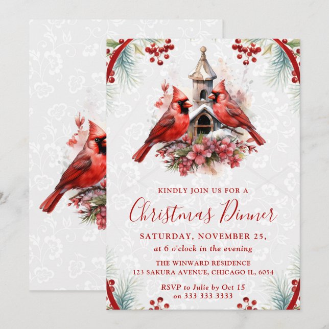 Invitación a la Cena de Navidad del Cardenal Elega (Anverso / Reverso)