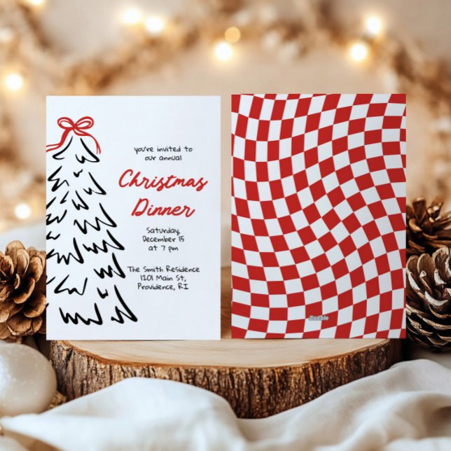 Invitación a la cena de Navidad dibujada a mano pa (Subido por el creador)