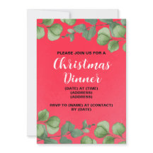 Invitación a la Cena de Navidad, Plantilla Editabl