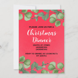 Invitación a la Cena de Navidad, Plantilla Editabl