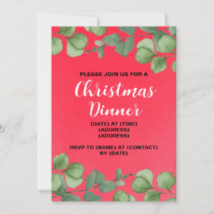 Invitación a la Cena de Navidad, plantilla editabl