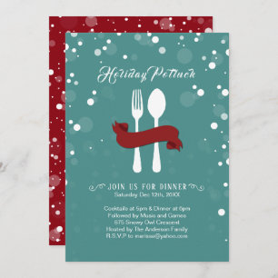 Invitación a la cena de Navidad Potluck