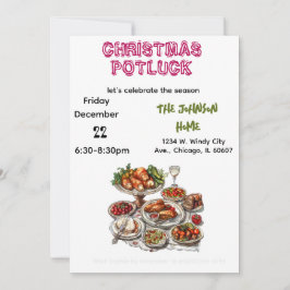 Invitación a la Cena de Navidad Potluck