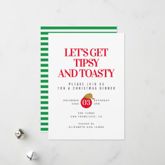 Invitación a la Cena de Navidad Tipsy y Toasty