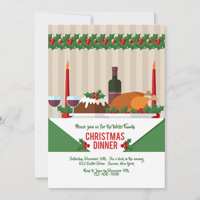 Invitación a la cena de Navidades (Anverso)