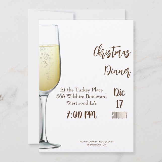 Invitación a la cena de navidades (Anverso)