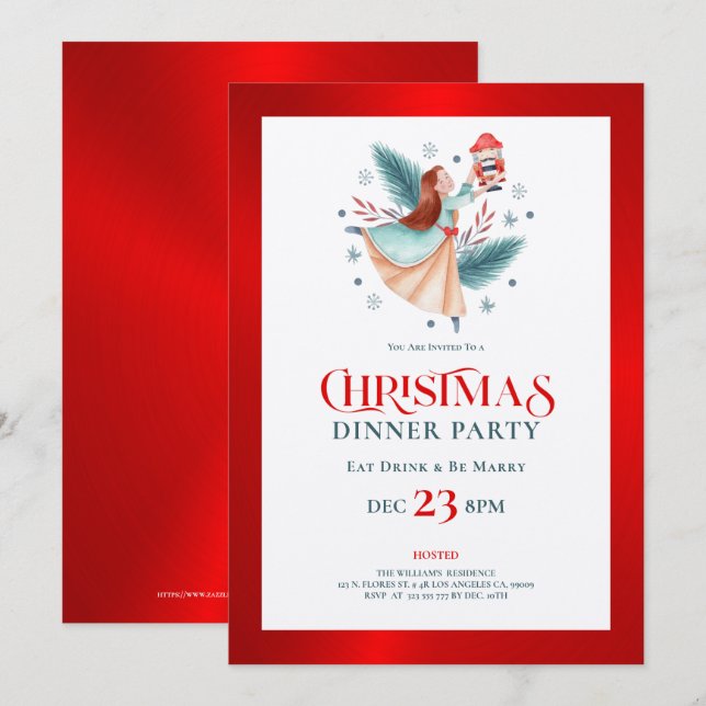 Invitación a la cena de navidades con petardos (Anverso / Reverso)