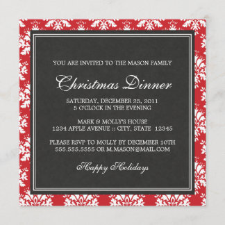 Invitación a la cena de Navidades de Damasco Rojo