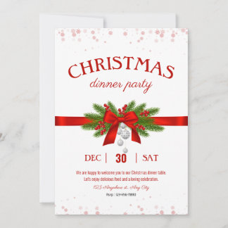 Invitación a la cena de navidades minimalistas