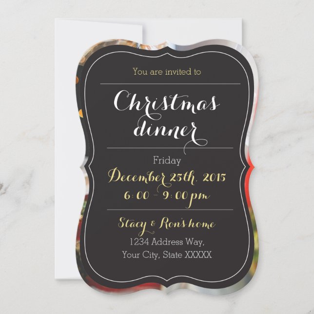 Invitación a la cena de Navidades personalizados (Anverso)