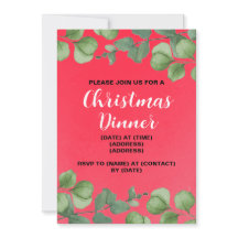 Invitación a la cena de navidades, plantilla edita