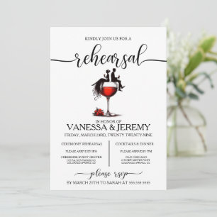 Invitación a la cena de Pareja de Vino Rojo
