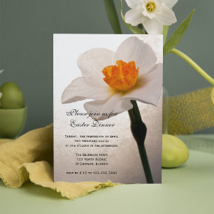 Invitación a la cena de Pascua en Daffodil Blanco